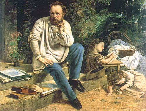Gustave Courbet Proudhon and his children oil painting image